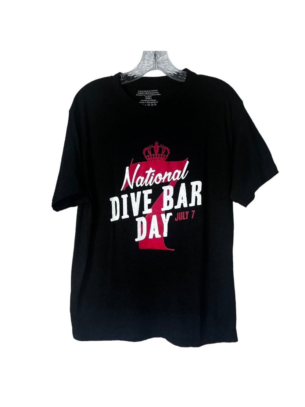 National Dive Bar Day July 7 Tshirt Large Black Seagrams 7 Crown